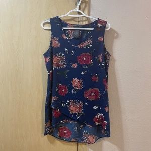 Women Small Medium Gorgeous Floral Spring Summer Tank Top Blouse